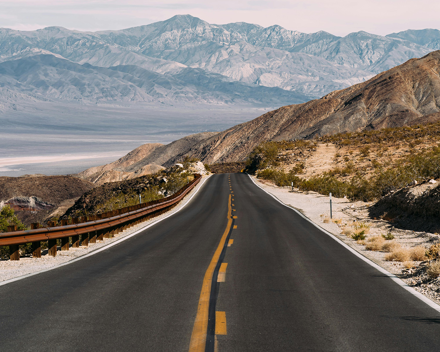 Car driving through the mountains