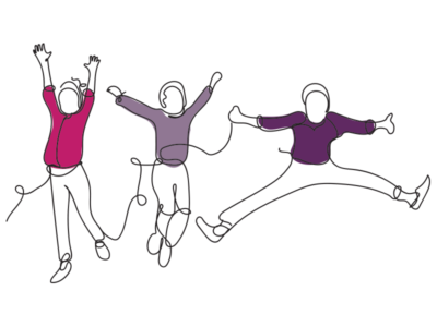 Vector graphic of Kids jumping